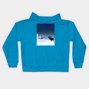 Northern Lights Wapiti and Moose Kids Hoodie